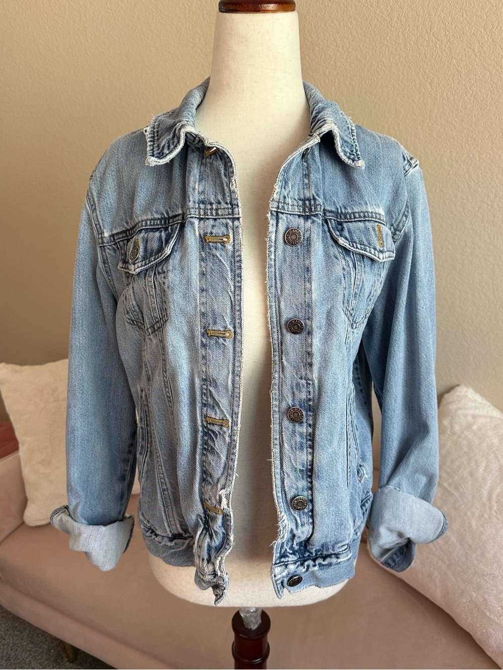 VTG 90’s RALPH LAUREN Jeans Co. Denim Jean Trucker Jacket Women’s Sz L Heritage - Picture 2 of 12